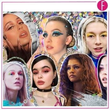 euphoria cast. iconic, makeup looks, zendaya, jenny davy