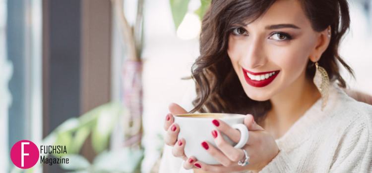 Girl drinking coffee