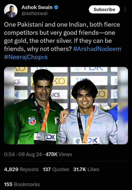 Neeraj Chopra & Arshad Nadeem Are Showing Us That Ind vs Paki Can Also Be India x Pakistan