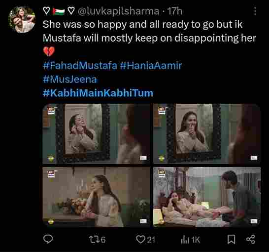 Twitter Fans React To The Emotional Rollercoaster Between Sharjeena & Mustafa In Kabhi Main Kabhi Tum