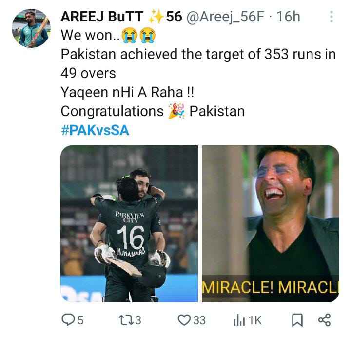 PAK vs SA: X/Twitter Reacts To Pakistan’s Record-Breaking Chase Against South Africa!