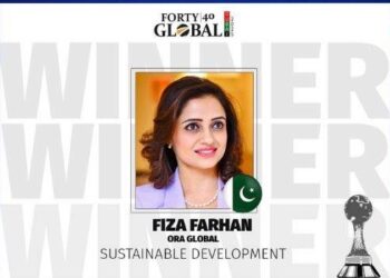 Fiza Farhan Named Among 40 Under 40 Global Leaders—The Only Pakistani to Receive the Honor