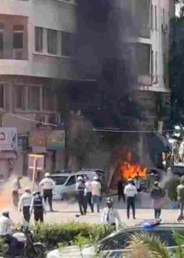 Explosions Rock Damascus During Historic Macron Visit, Leaving at Least 18 Injured